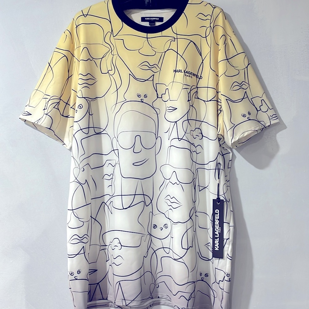 KARL LAGERFELD Mens Designer Print T-shirt, Size XL